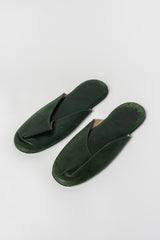 Vintage Japanese Leather Slippers with Case