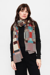 Wool Shawl "Sugoroku" (Red Mix)