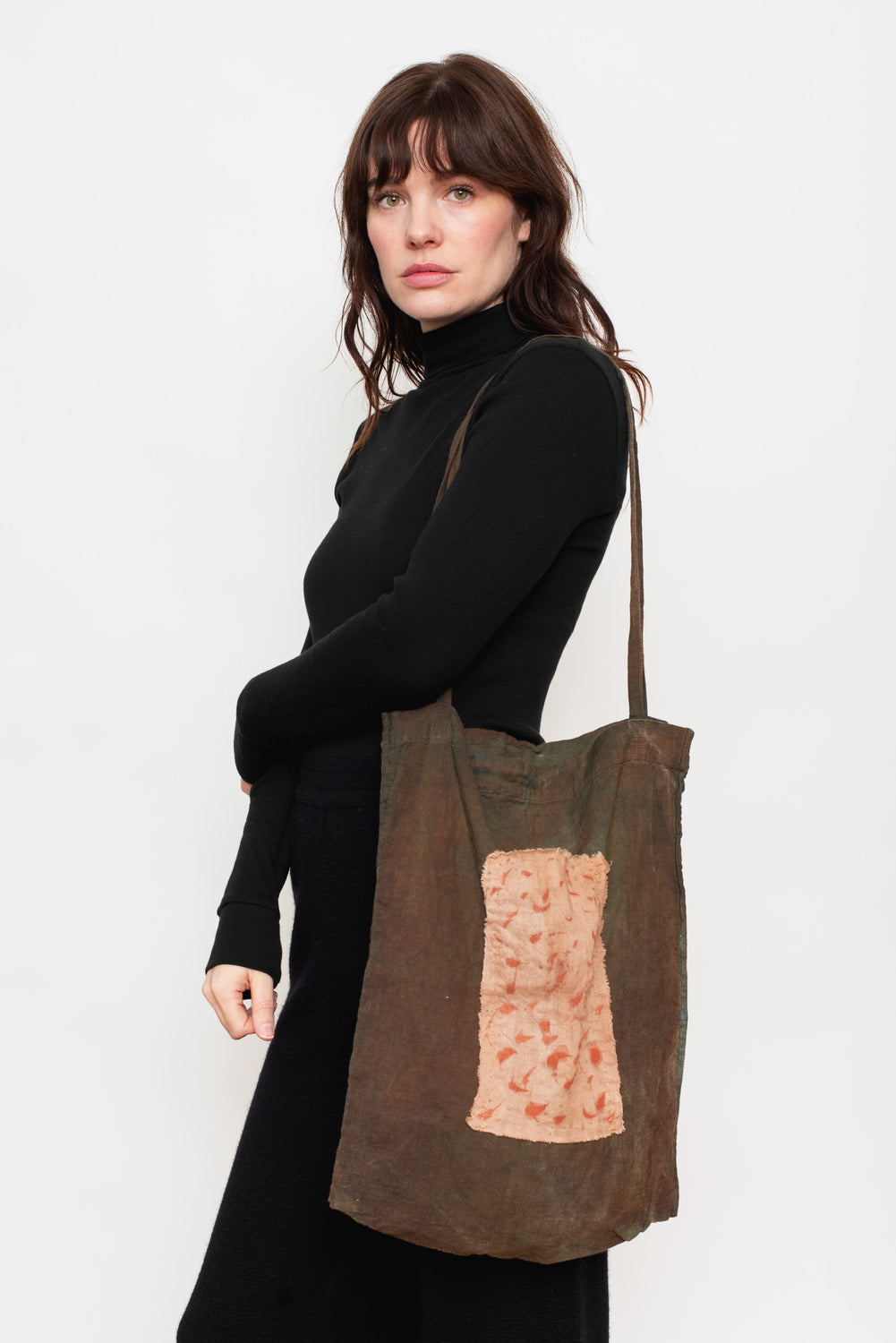 Cotton Shoulder Bag, Kakishibu & Indigo Dyed