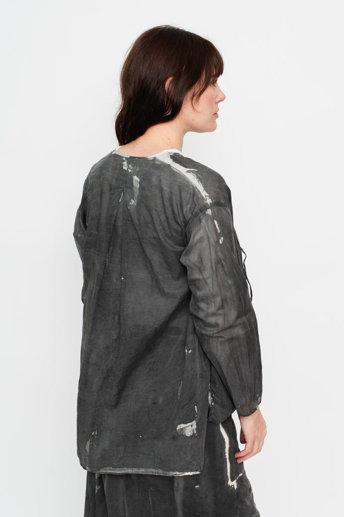 Open Jacket with Tie, Sumi Dye