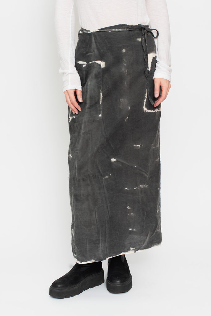 Simple Wrap Skirt, Sumi Dye