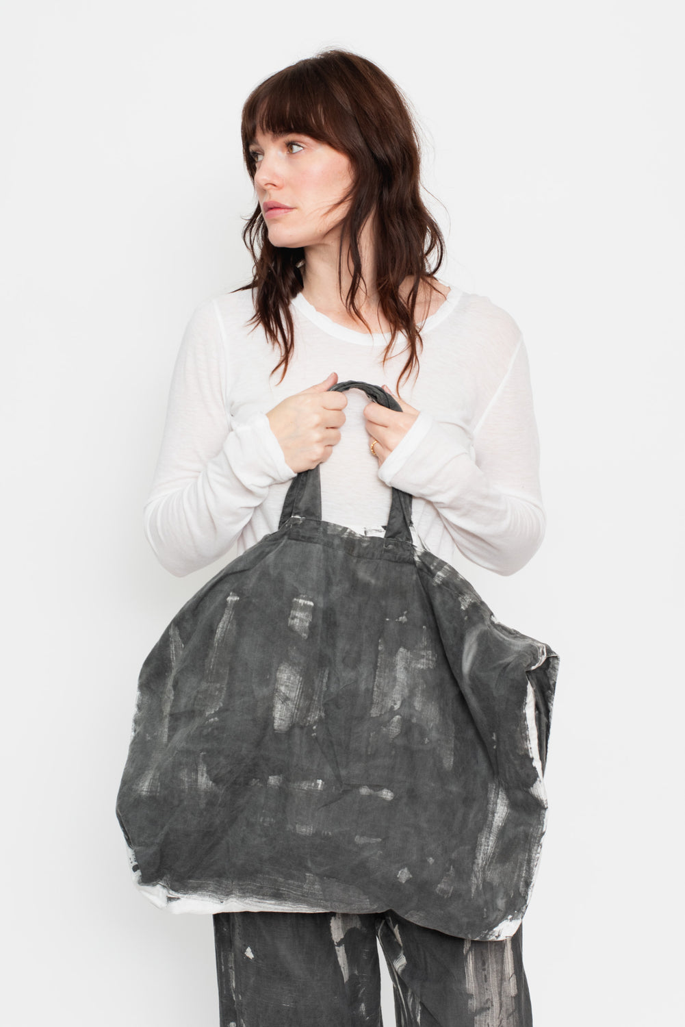 Large Sumi Ink Dyed Bag