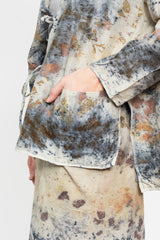 Open Jacket with Tie, Botanical Dye Wool /Cotton Mix