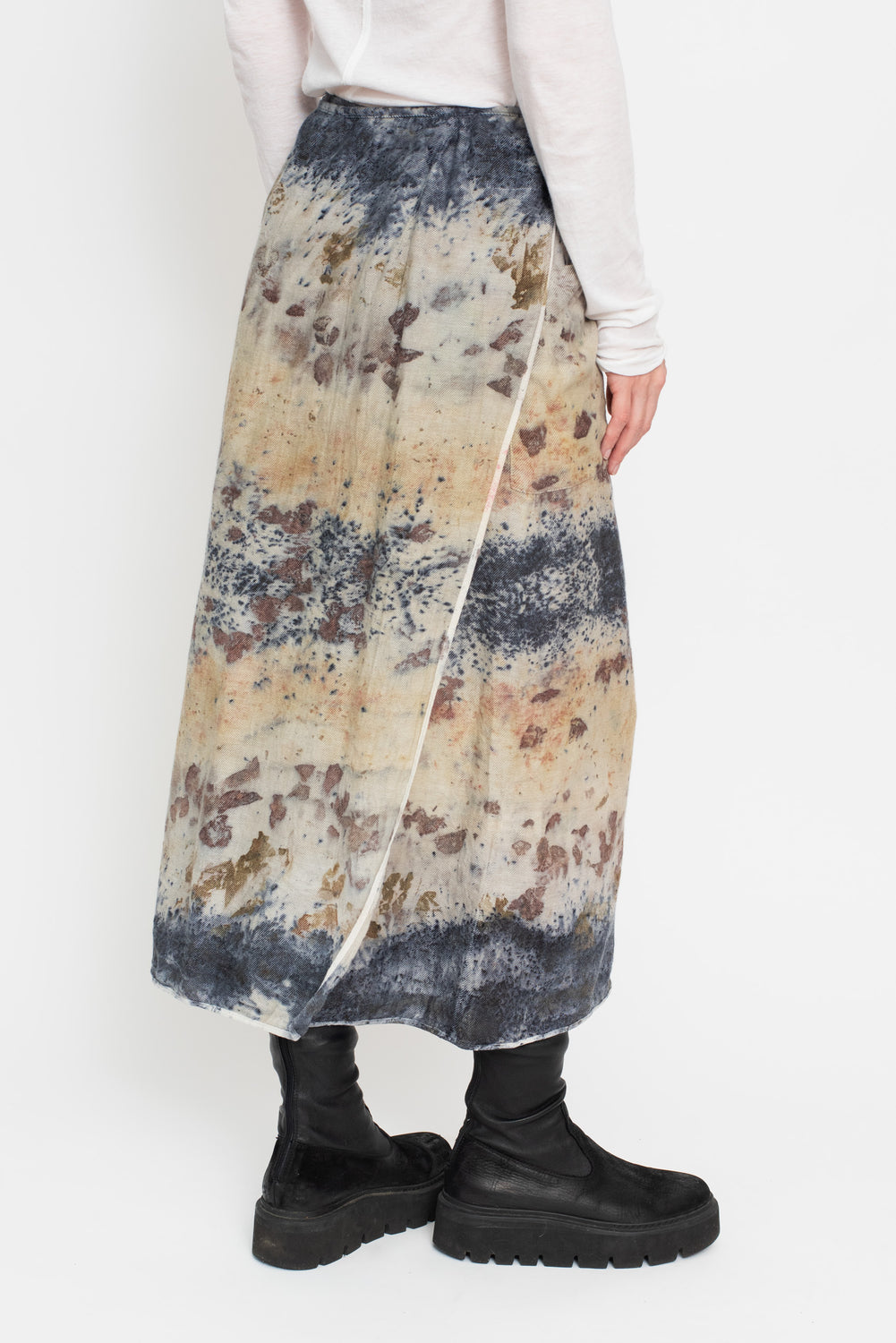 Botanical Dyed Wrap Skirt Wool/Cotton Mix