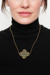 Venetian Window Pendant Necklace Large Blue