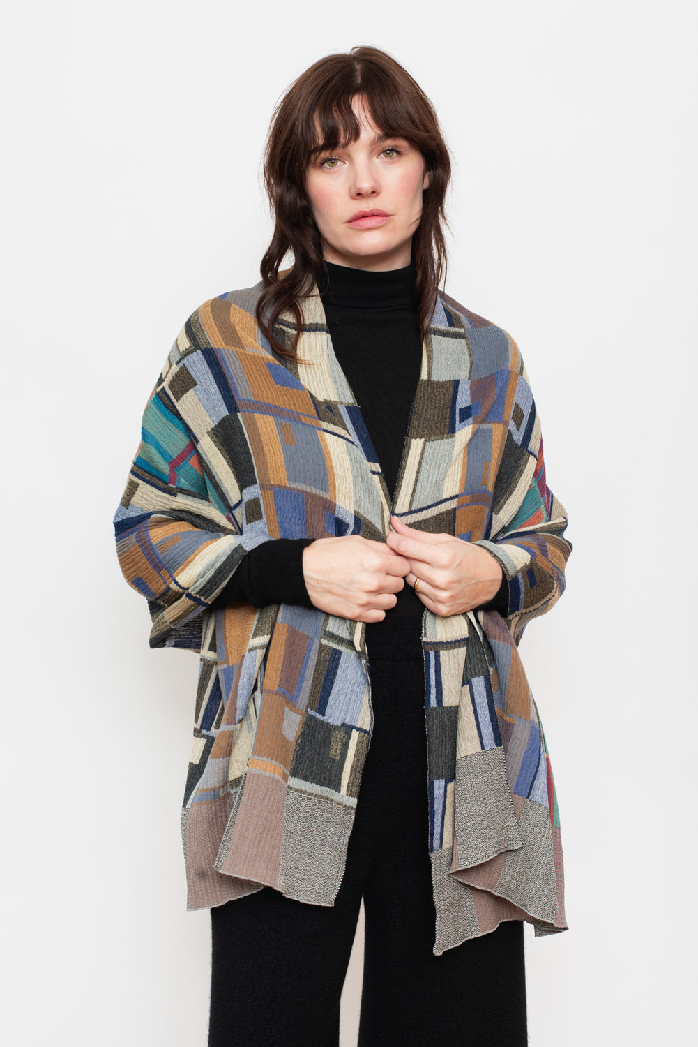 Doorways Shawl, Blue Mix