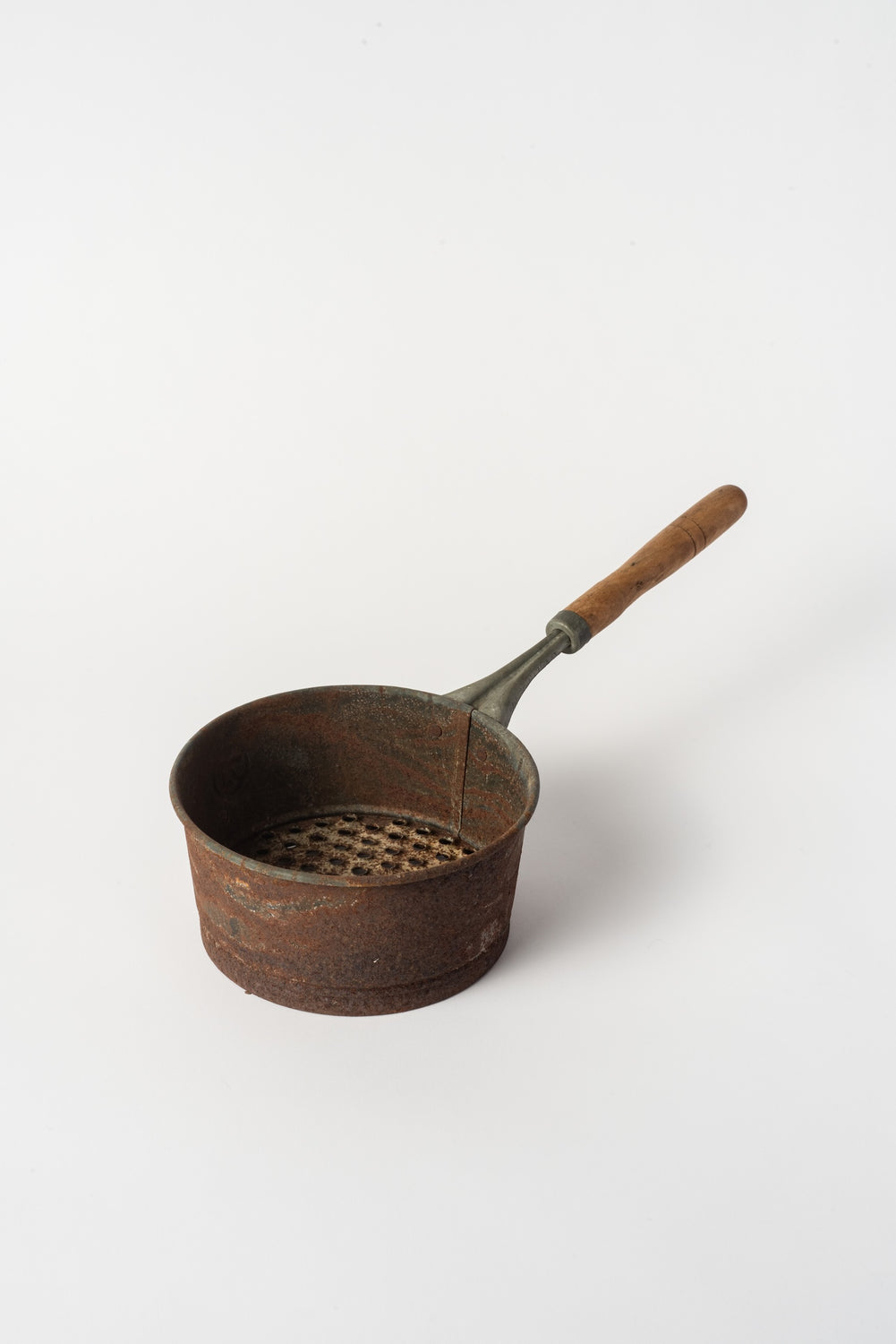 Vintage Japanese Metal and Wood Strainer Pan