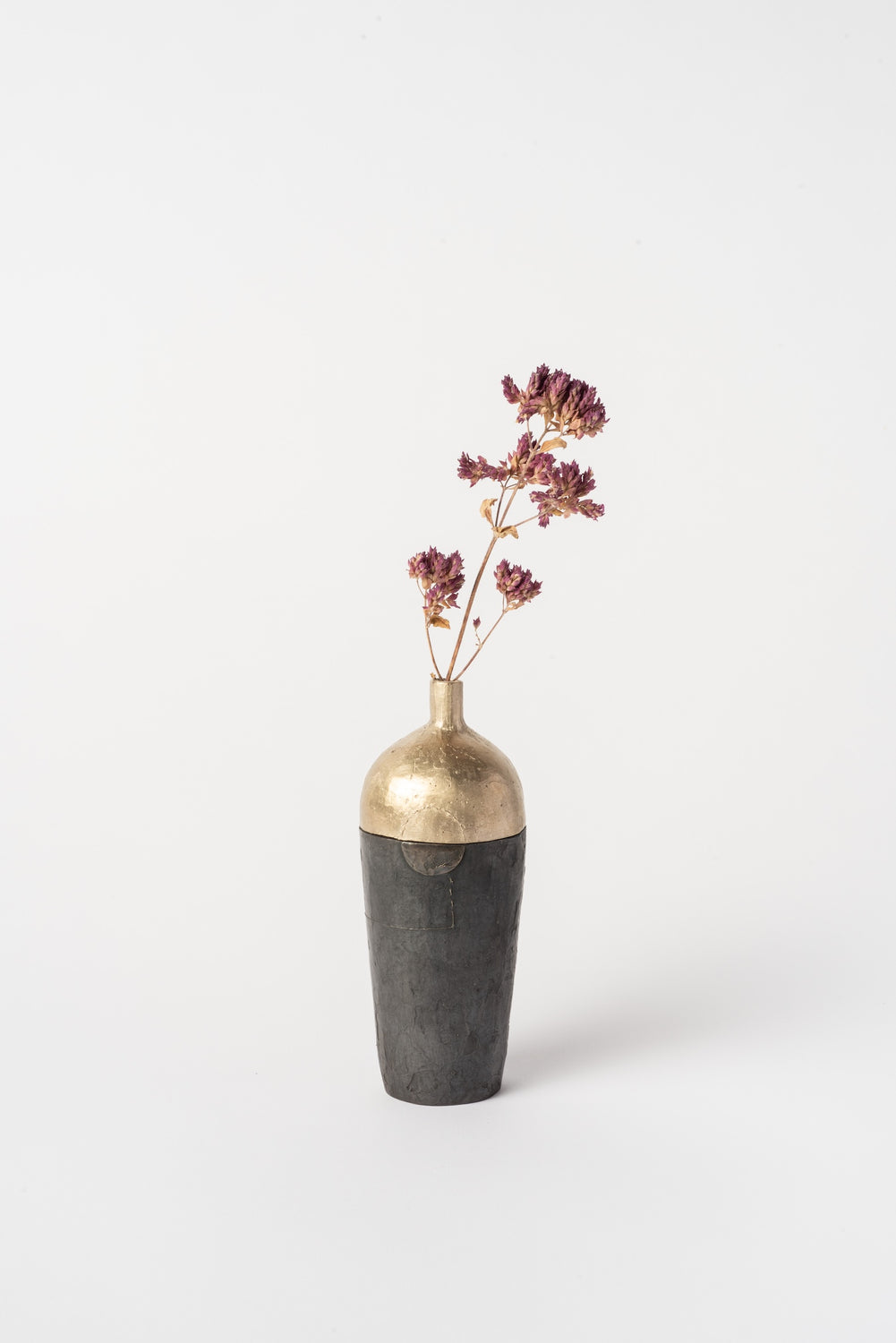 Small Bronze and Aluminum Vase
