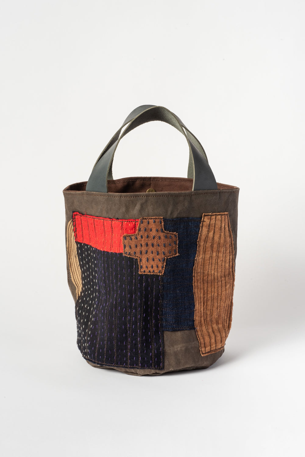 Persimmon Dyed Collage Mini Tote Bag