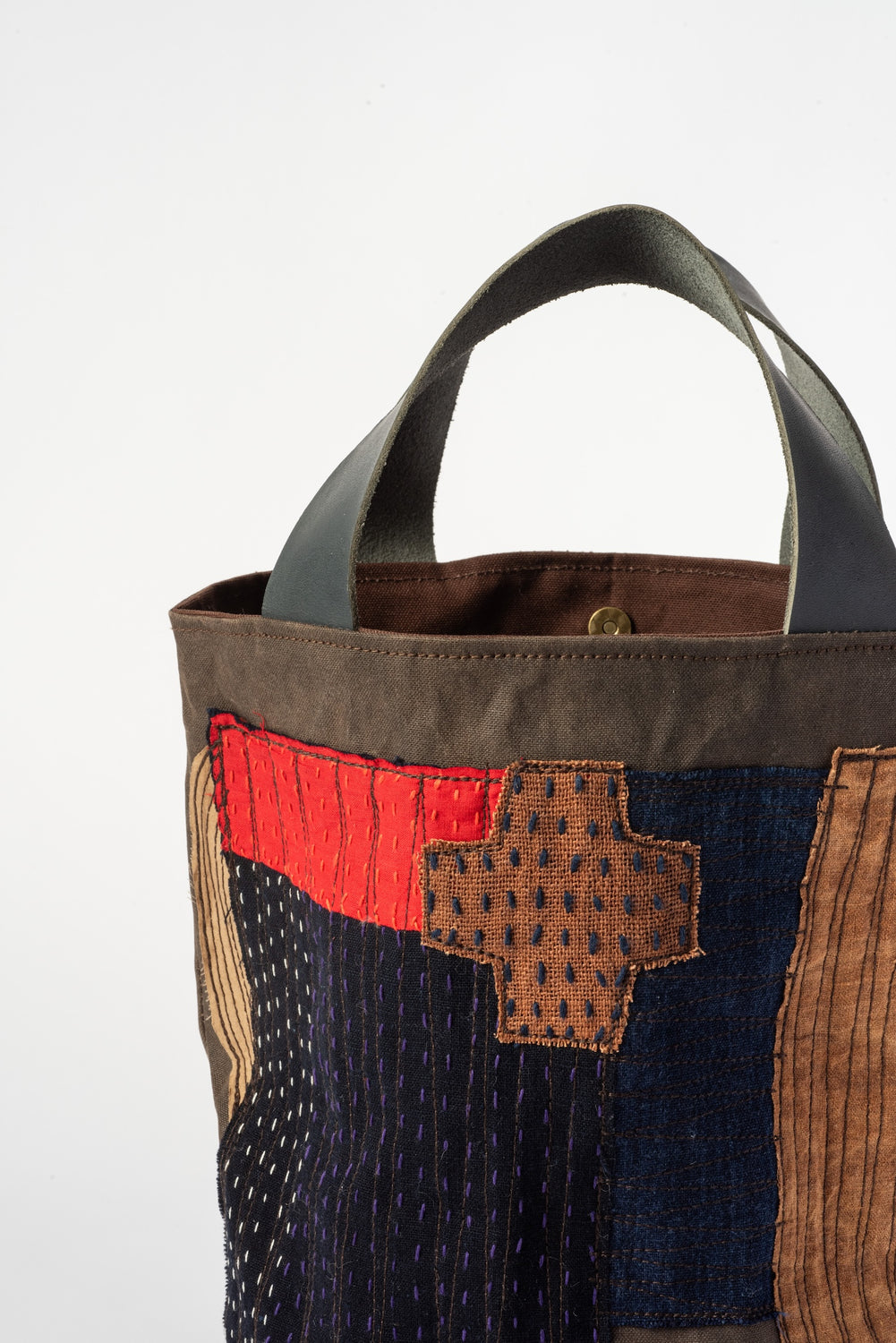 Persimmon Dyed Collage Mini Tote Bag