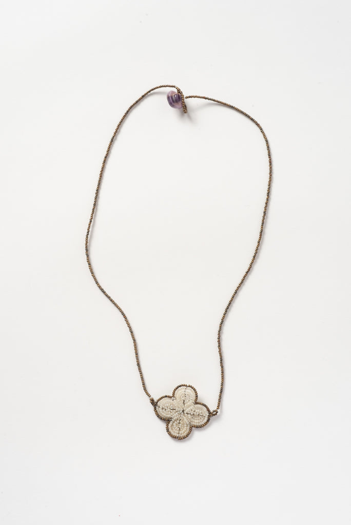 Venetian Window Pendant Necklace Small White