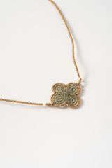 Venetian Window Pendant Necklace Small Blue