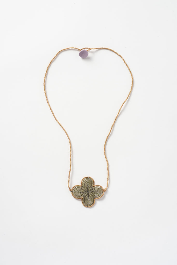 Venetian Window Pendant Necklace Large Blue