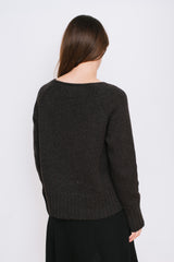 V-Neck Sweater Dark Brown