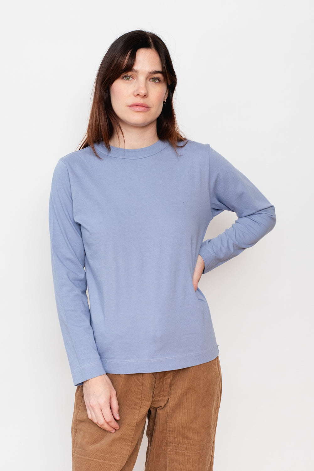 Long Sleeve Cotton T Shirt Lavender