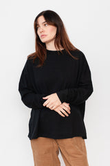 Loose Cotton Pullover Black