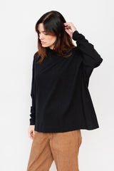 Loose Cotton Pullover Black