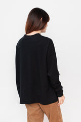 Loose Cotton Pullover Black