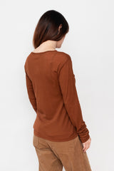 Rib Jersey Cotton Crewneck Camel