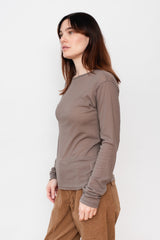 Rib Jersey Cotton Crewneck Camel Mocha