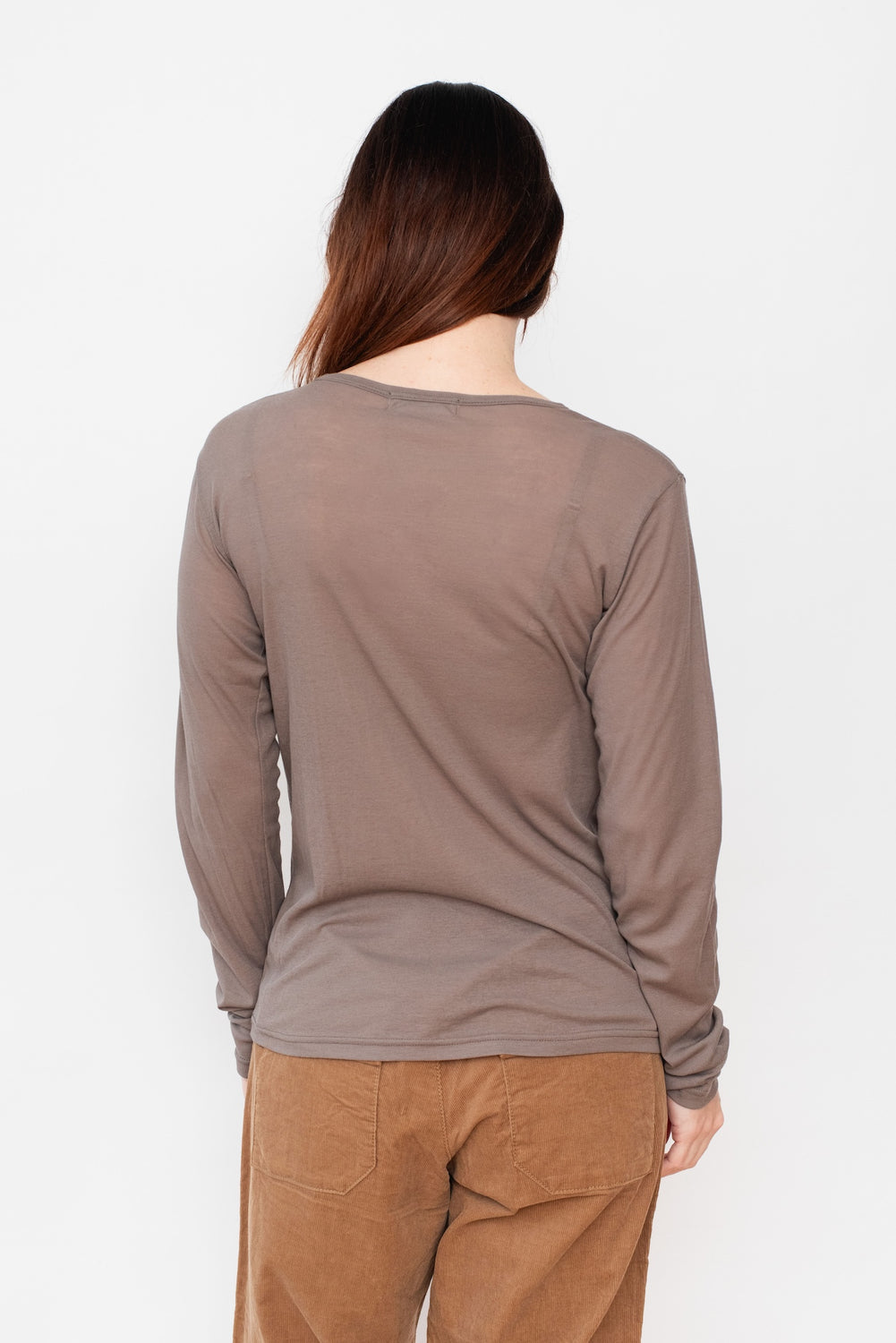 Rib Jersey Cotton Crewneck Camel Mocha