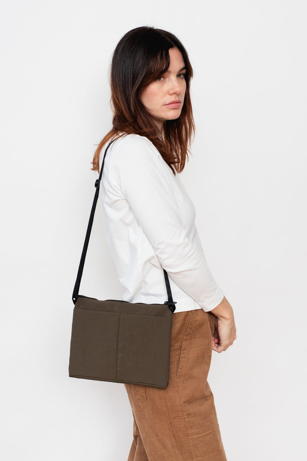 Light Nylon Sacoche Bag Mocha