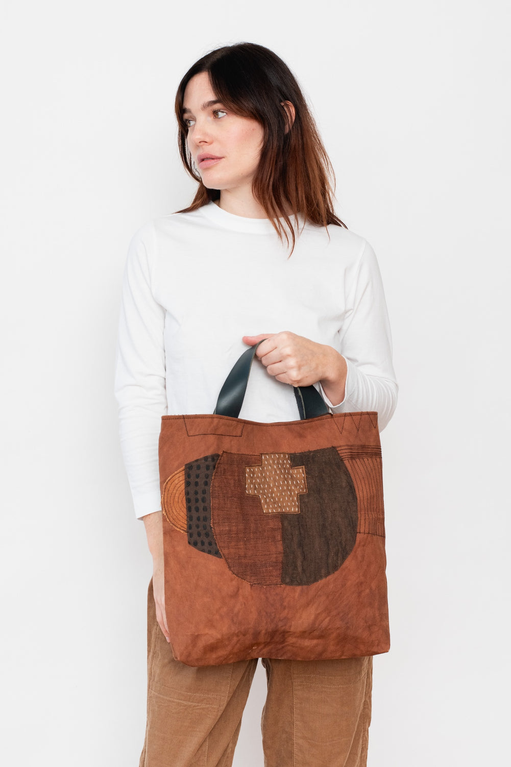 Persimmon Dyed Collage Tote Bag