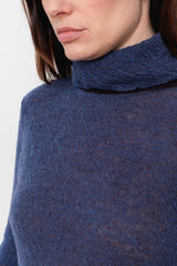 Knit Wool Turtleneck Sweater, Blue