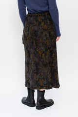 Knit Skirt Black Floral