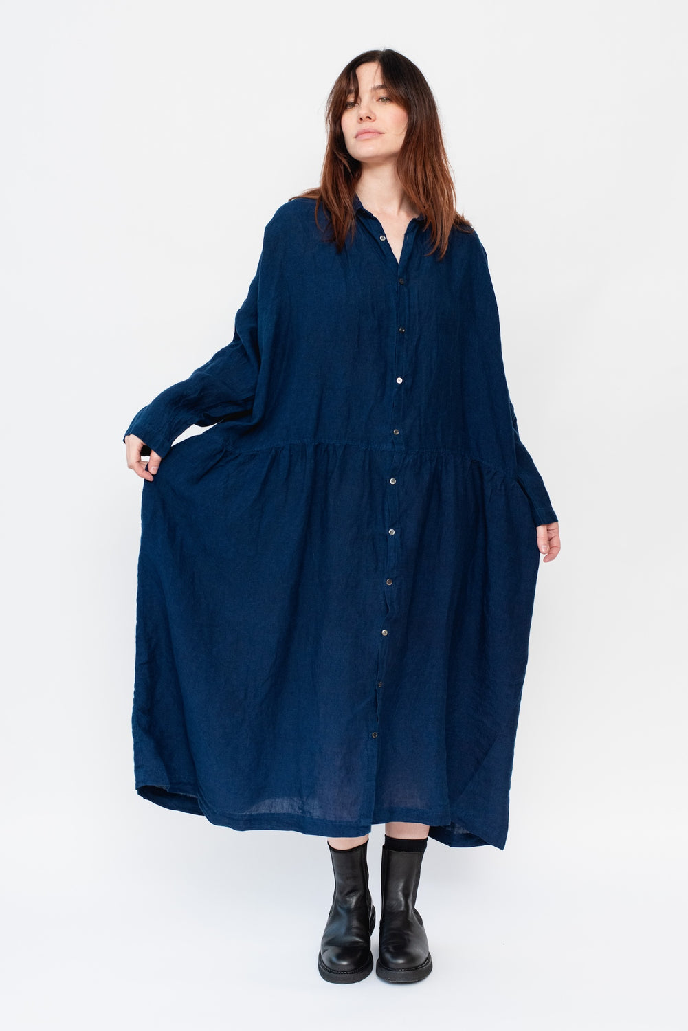 Linen Dress Dark Indigo