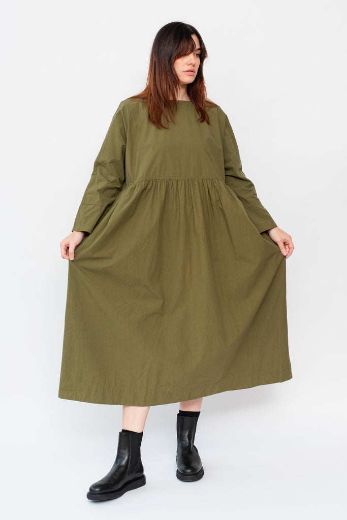 "Ohmi" Typewriter Dress Olive