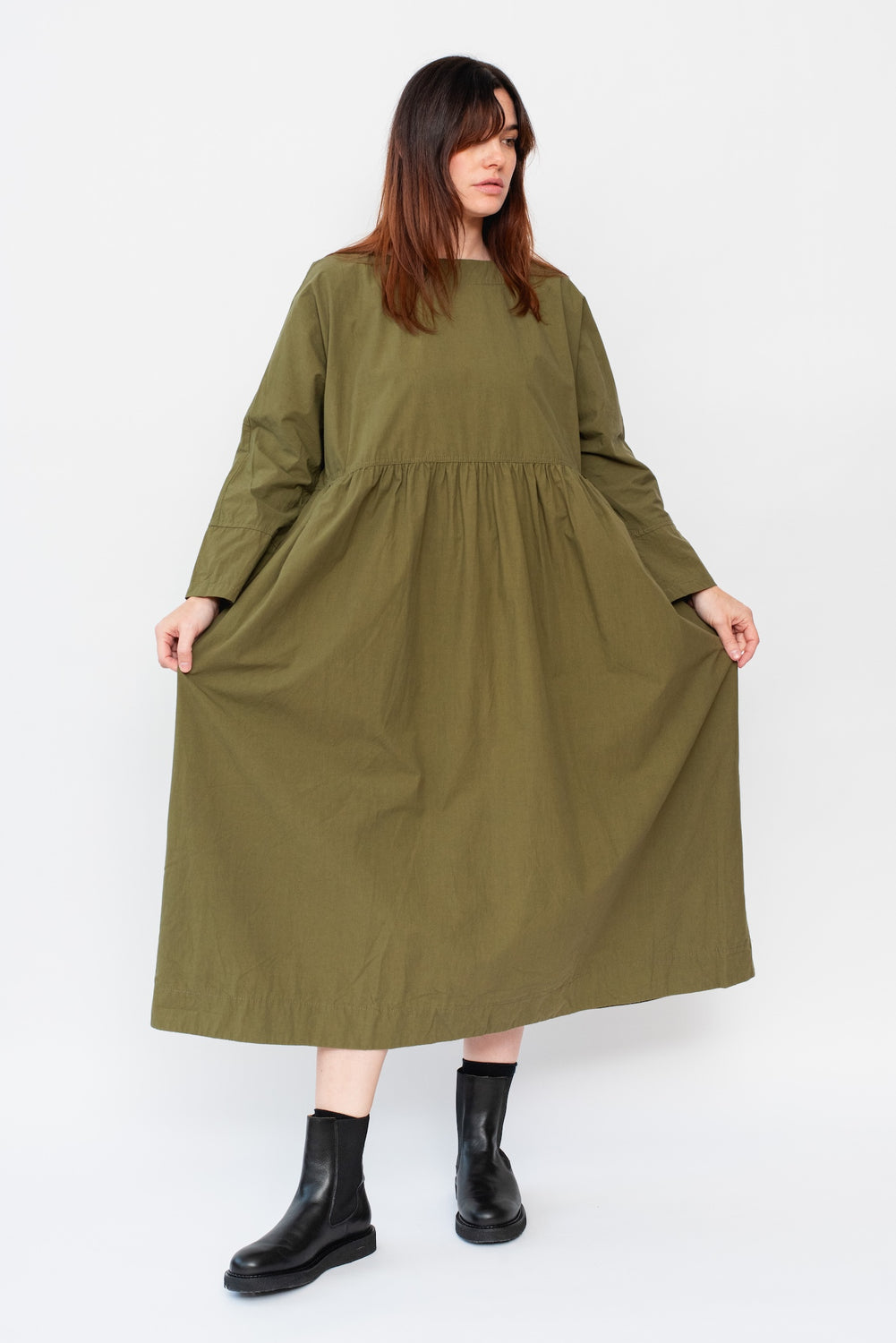 "Ohmi" Typewriter Dress Olive