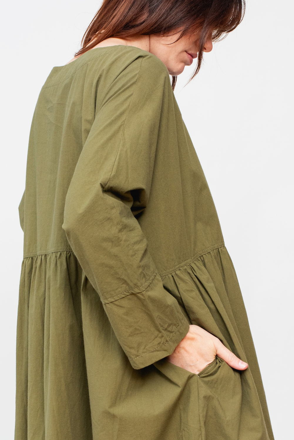 "Ohmi" Typewriter Dress Olive