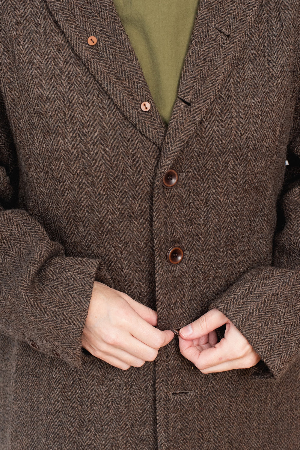 Herringbone Wool Coat