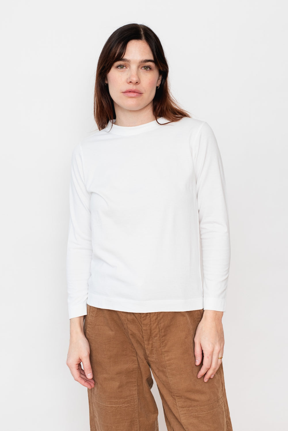 Long Sleeve Cotton T Shirt White
