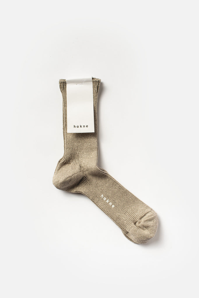 Linen Ribbed Socks Irish Grey