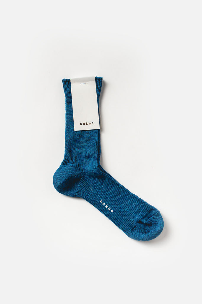 Linen Ribbed Socks Lapis Lazuli