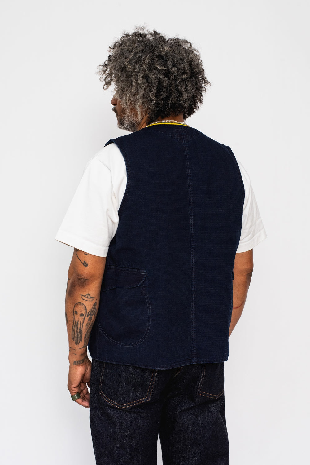 Royal Traveler Vest, Cotton Dobby Indigo Deep Wash