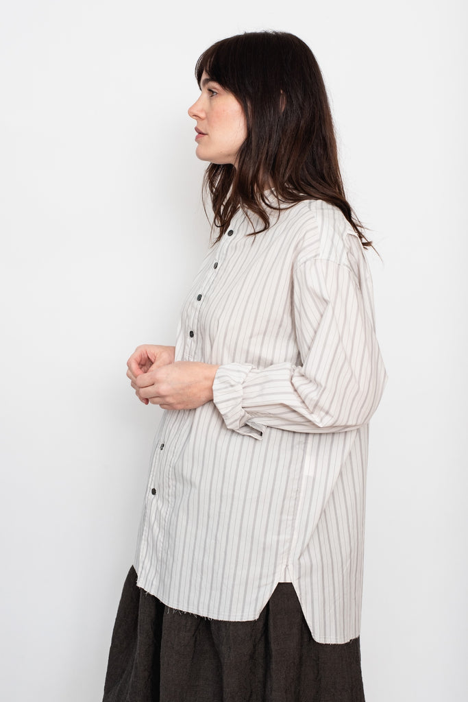 Band Collar Cotton Shirt