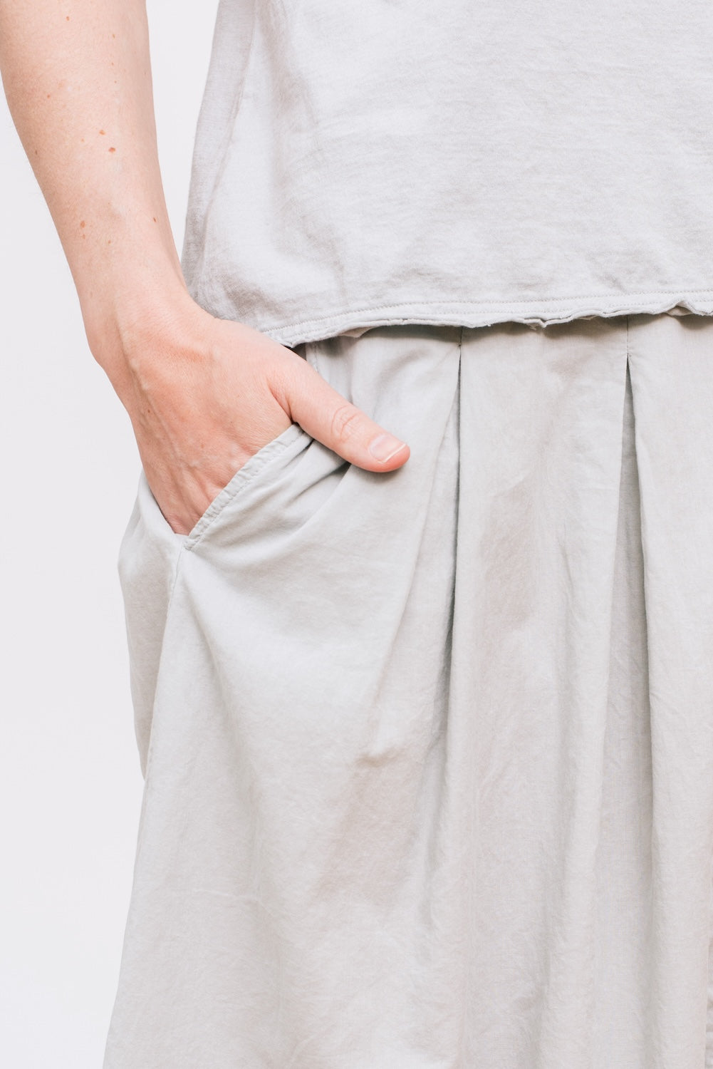 Cotton Voile Skirt, Ghiaccio