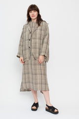 Check Dress Linen Natural