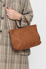 Leather Tote and Shoulder Bag Brown