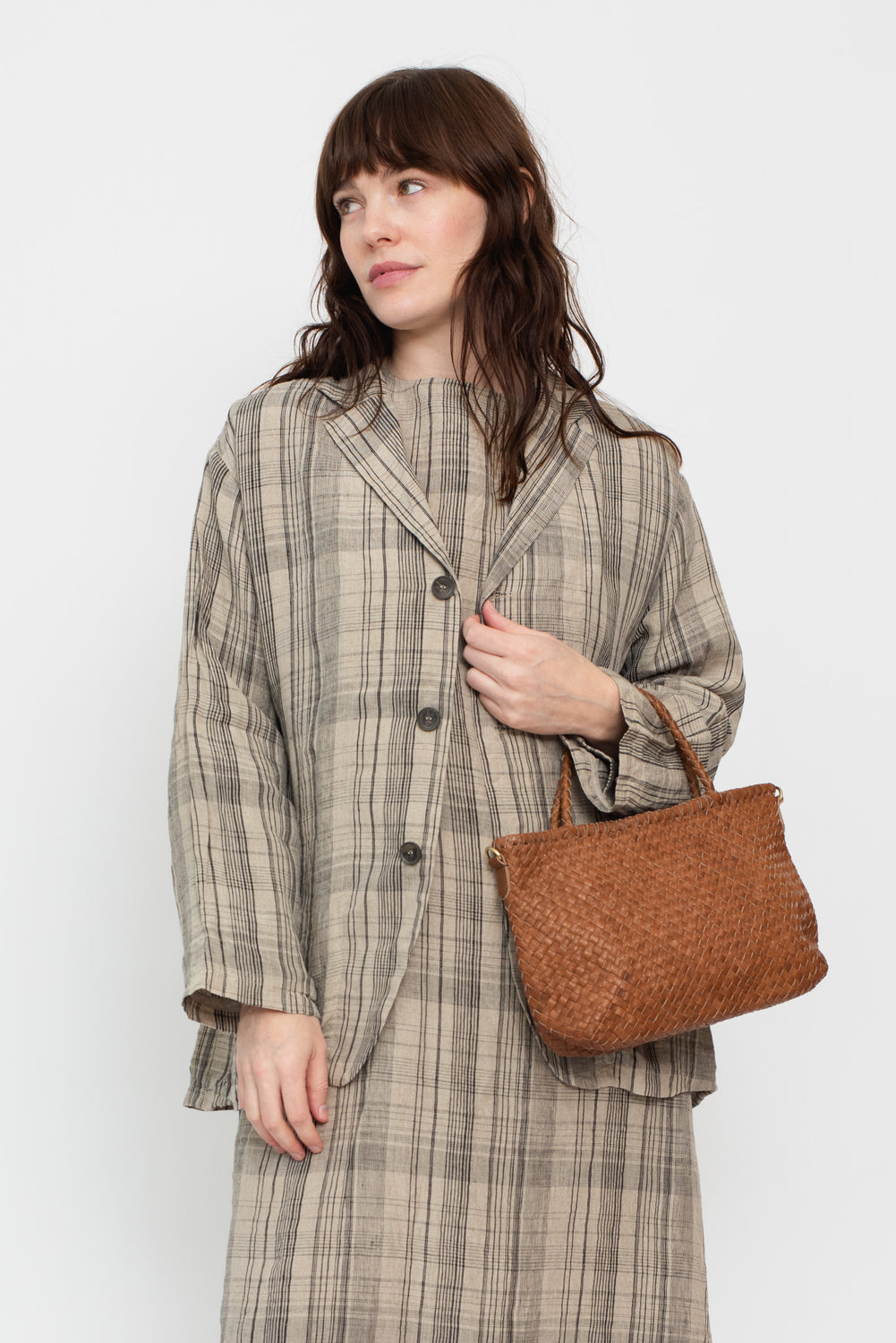 Leather Tote and Shoulder Bag Brown