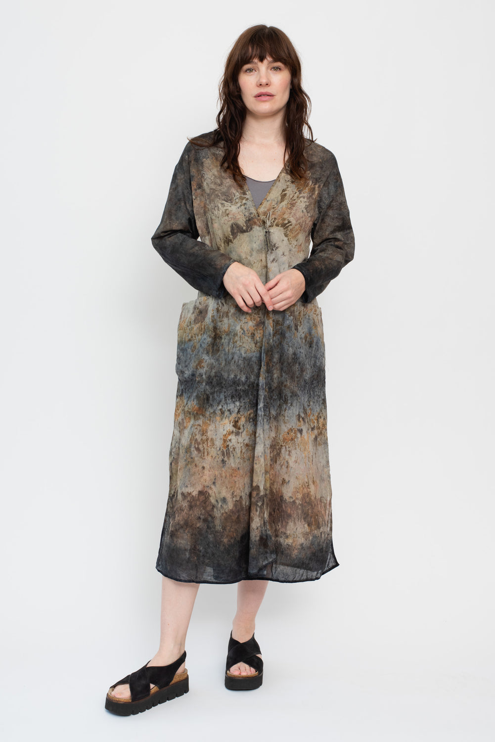 Wrap Dress or Duster, Botanical Dye