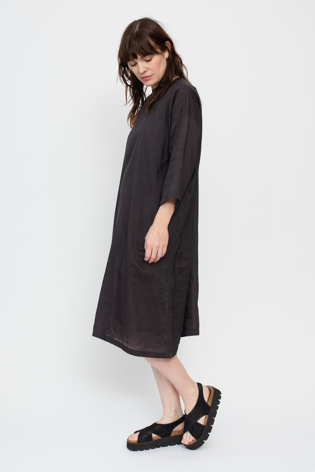 Silk and Ramie Caftan Dress