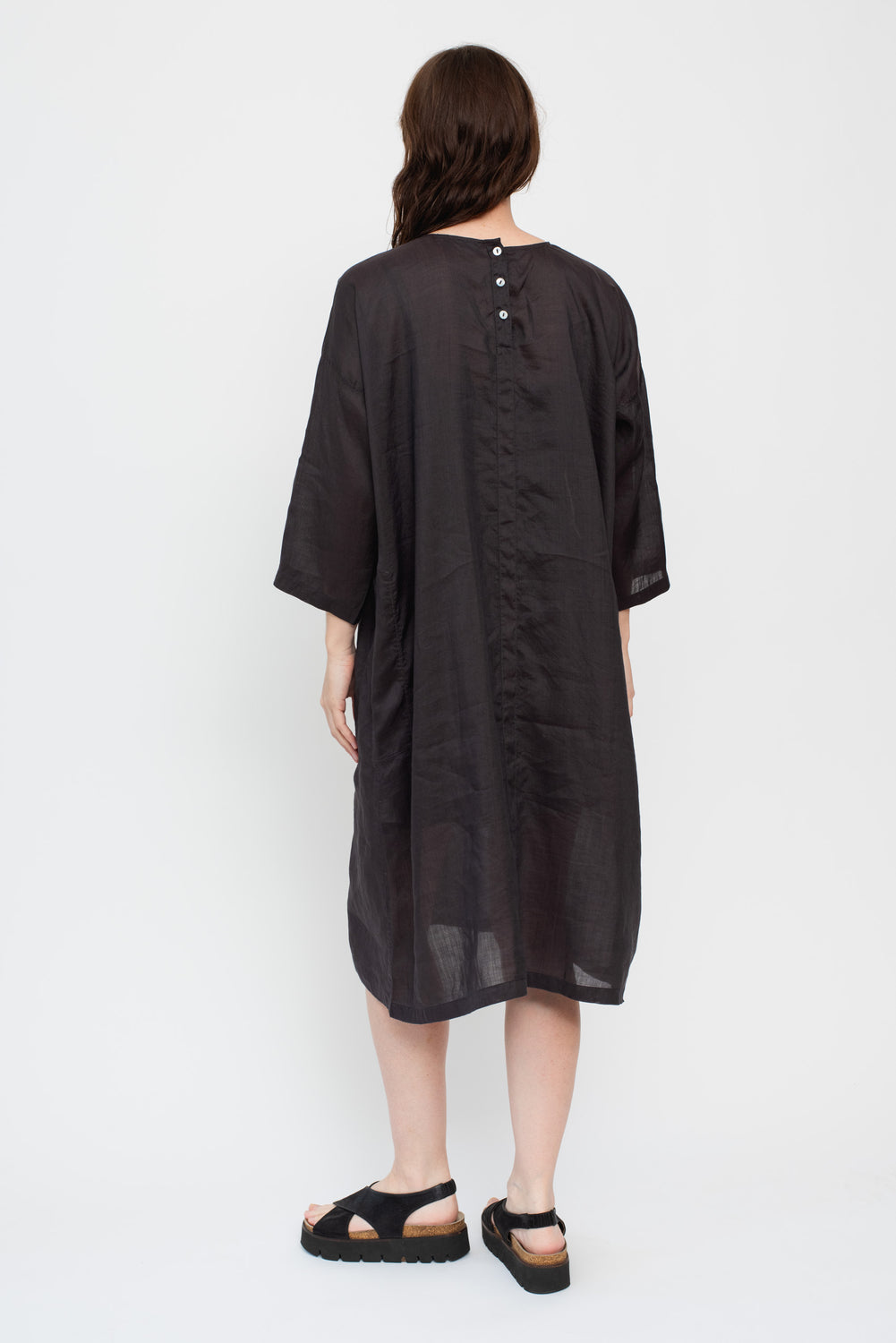 Silk and Ramie Caftan Dress