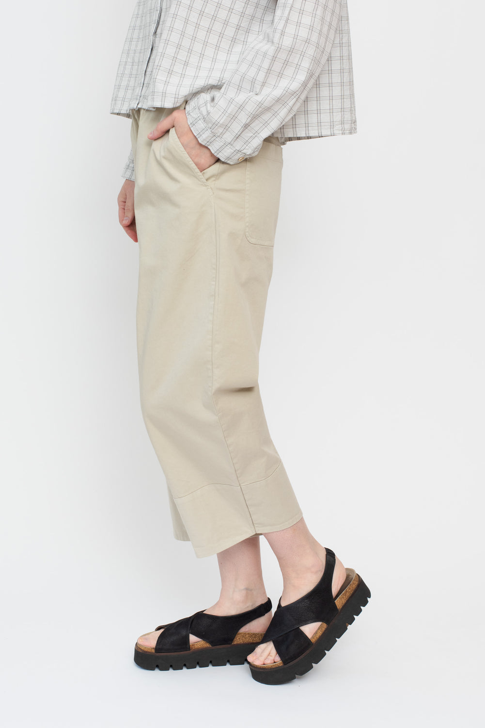 Cotton Stretch Pants Sand