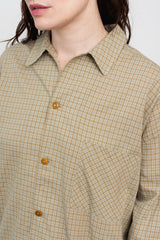 Dobby Check Oversized Shirt Beige, Unisex