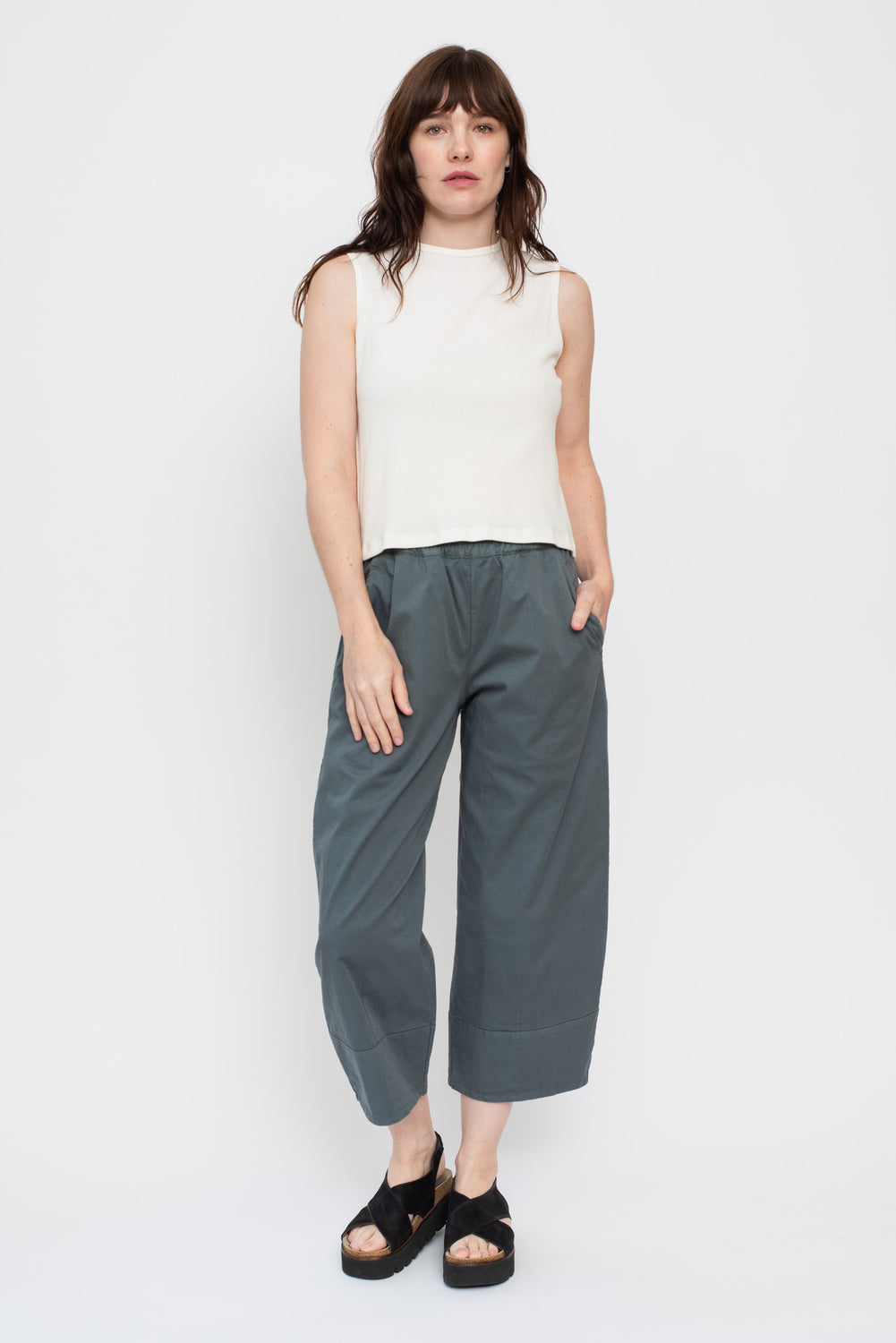 Cotton Stretch Pants Asfalto