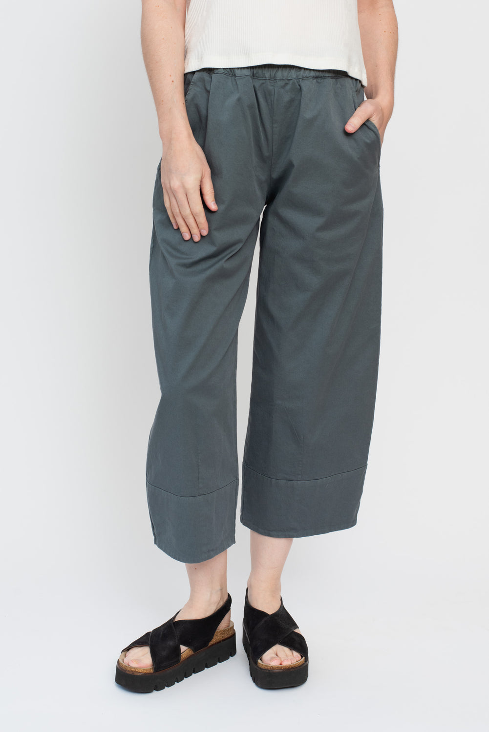 Cotton Stretch Pants Asfalto